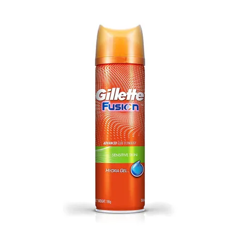 An image of Gillette Fusion Sensitie and Skin Hrdra gel 