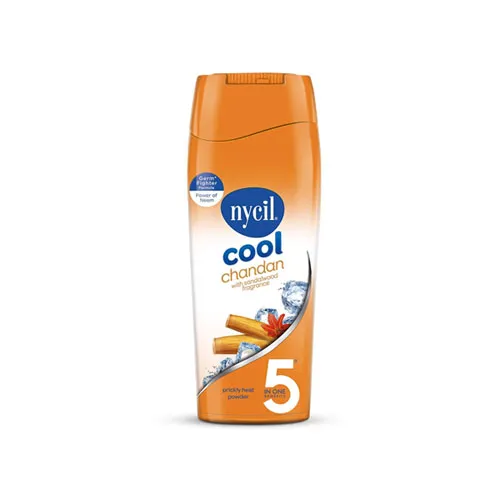An image of Nycil  Cool Chandan with Sandalwood Fragrance  Prickly Heat Talcum Powder
