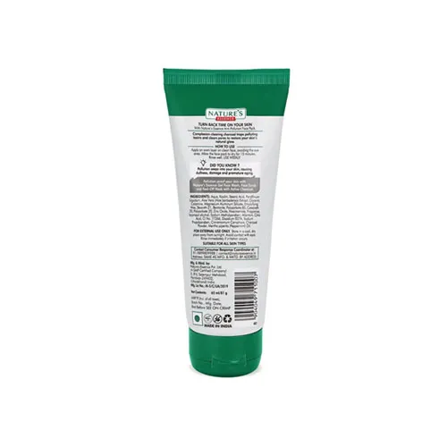 Backside image of Nature’s Anti Pollution Charcoal Face Scrub