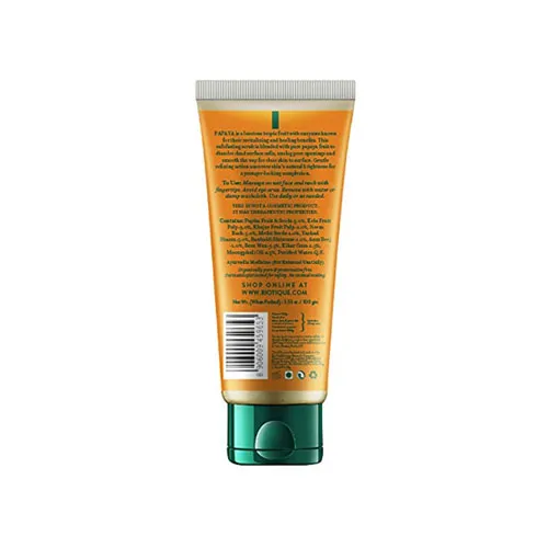 Backside image of  Biotique Bio Papaya Revitalizing Tan Removal Scrub (Tube)