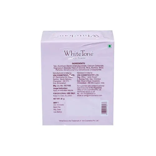 Backside image of Garnier White Tone Face Powder