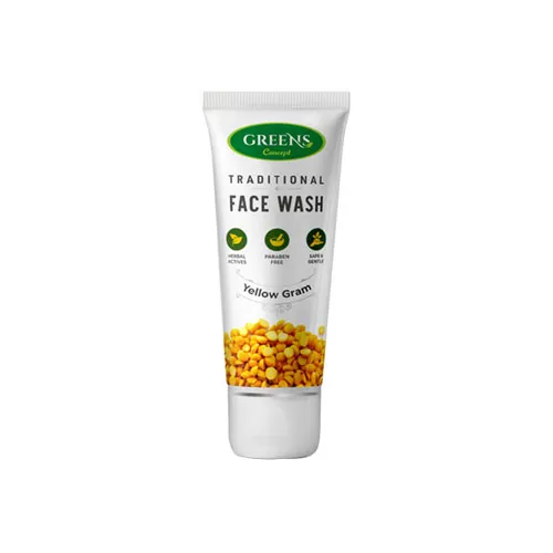 An image of Greens Concept Traditional Yellow Gram Face Wash