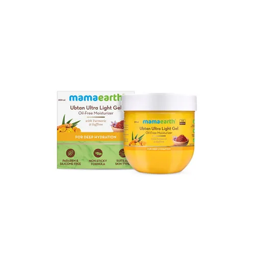 An image of Mamaearth Ubtan Ultra Light Gel Oil – Free Moisturizer