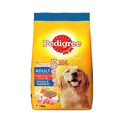 An image of Pedigree  Adult Dry Dog Food Food Chicken Vegetables 1.2kg Pack 